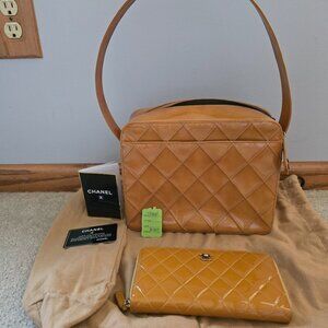 Chanel Patent Leather Shoulder Bag, Wallet, and Duster Bundle